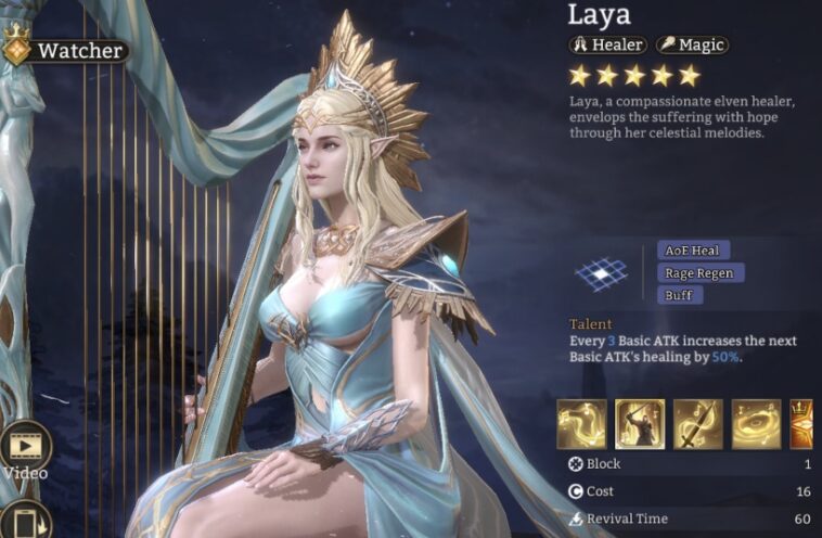 Laya, Healer, Magic, Watcher, Legendary, 