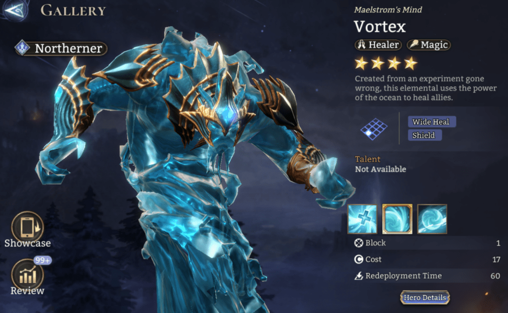 Northerner, Vortex, healer, Magic, Wide Heal, Shield, Epic, Hp-Based Healing,