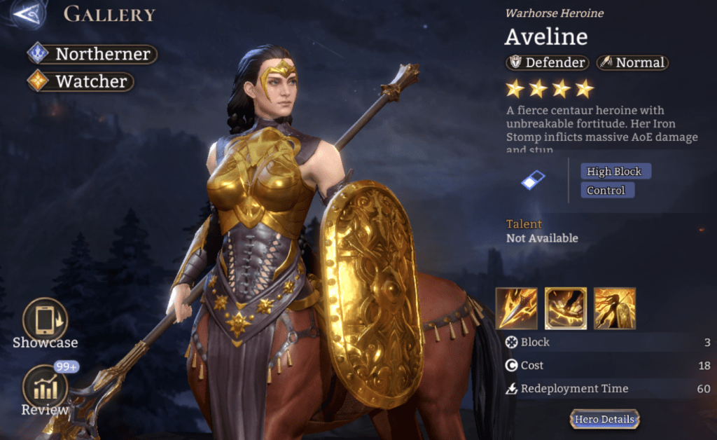 Northerner, Watcher, Aveline, Defender, Normal, High Block, Control, Stun, 