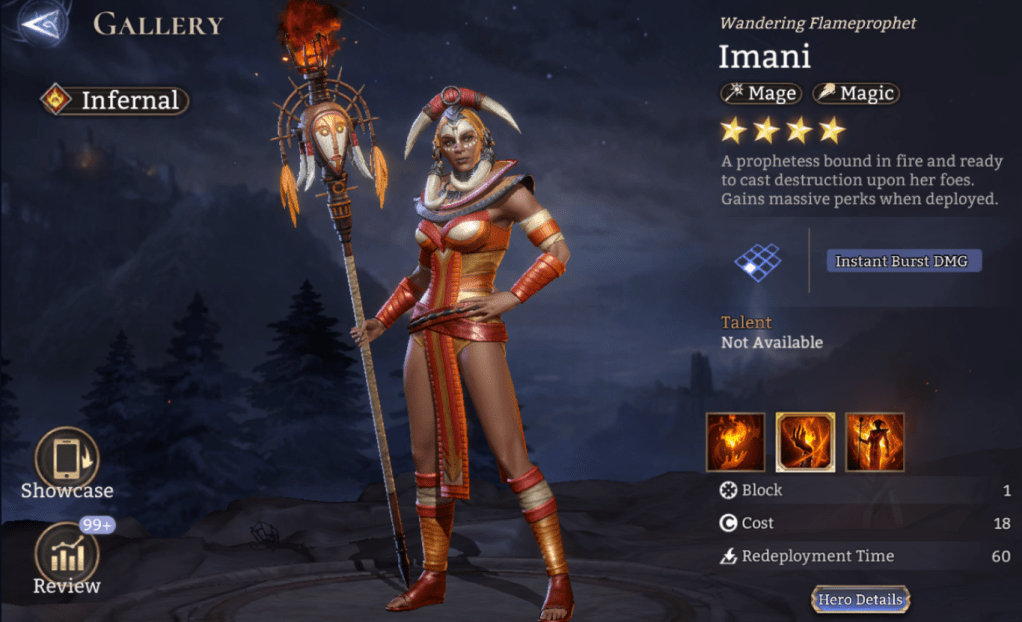 Infernal, Imani, Mage, Magic, Instant Burst DMG, Epic, 