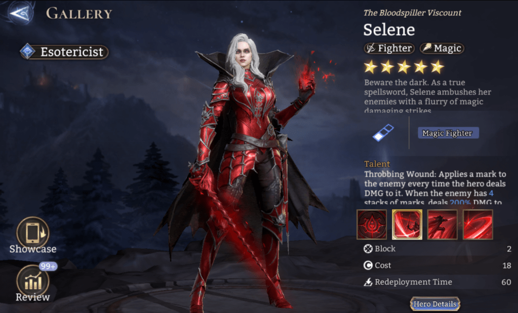 Esotericist, Selene, Fighter, Magic, Magic Fighter, Legendary, 