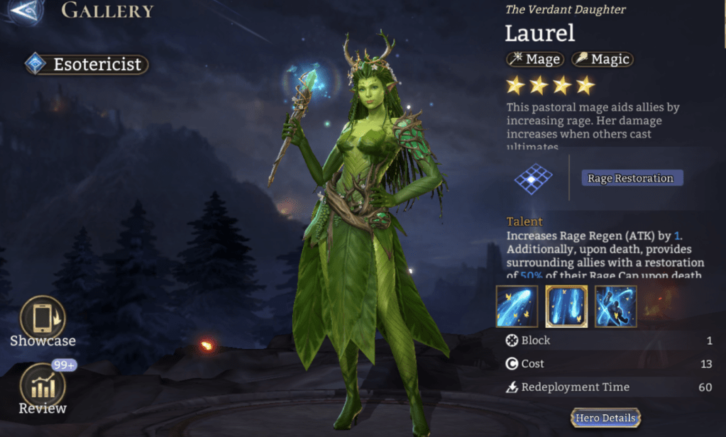 Esotericist, Laurel, Mage, Magic, Rage Restoration, DMG Increase, Epic, 