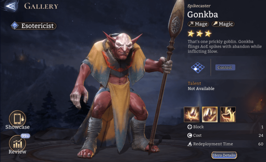 Esotericist, Gonkba, Mage, Magic, Control, Slow, 3*,