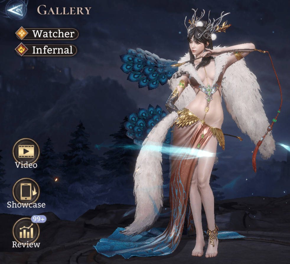 Watcher, Infernal, Healer, Magic, Ally Buff, AoE Heal, Team Protection, Diaochan, Serenade of Hope, Song of Sorrow, ATK Based Healing, Inspiration,  P.DMG Reduction, M.DMG Reduction, Penetration Increase, Bond Skill, 